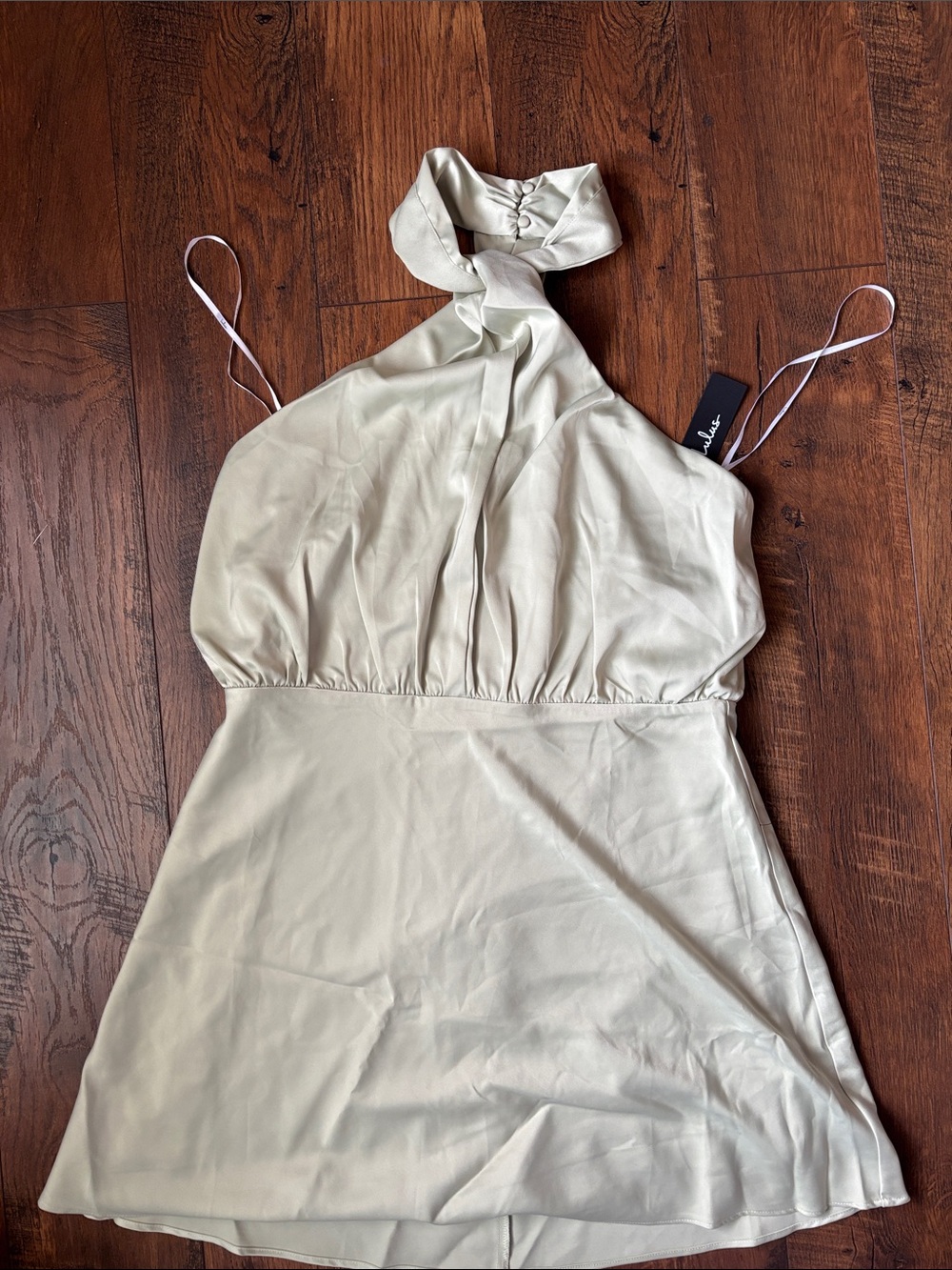 Lulu's Light Sage Halter Mini Dress